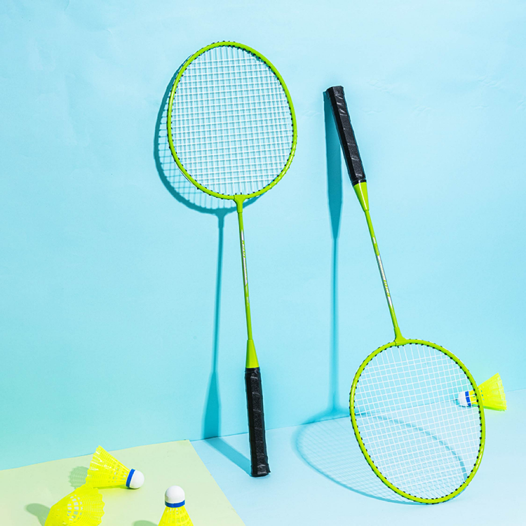 ไม้แบดมินตัน ชุดแบดมินตัน ไม้แบดมินตันแพ็คคู่ อุปกรณ์กีฬา Badminton racket พร้อมกระเป๋าพกพา แถมฟรีลูกแบด Mekong