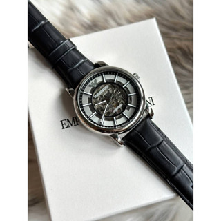 ⌚️Armani Meccanico Skeleton Silver Dial Automatic Men’watch