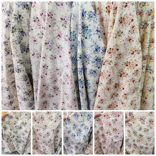 🔥Sale🔥ผ้าเมตร ลายดอกไม้เล็ก มินิมอล วินเทจ​ ผ้าคอตตอลผสม ถ่ายพร็อพ ฉาก ผ้าปู ปูโต๊ะ จัดชิ้นยาวได้ หน้ากว้าง 110-115cm