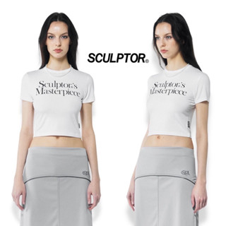 AQueen | 🇰🇷แบรนด์ Sculptor-Masterpiece Crop Tee (White)