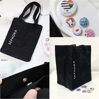 Sephora Tote Bag Pride Month + เข็มกลัด ขนาด  31 x 25 x 18 cm.