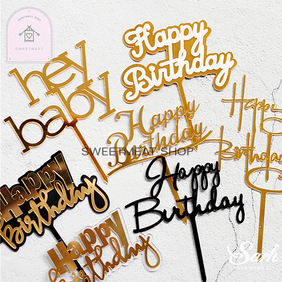 ป้ายHBD ป้ายอะคริลิค แต่งเค้ก - รูปที่ 4