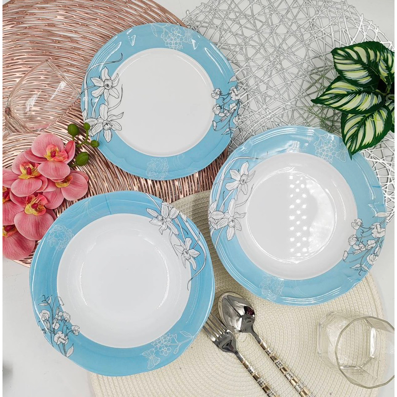 จานชามเมลามีน ตราbest more ลายเเวนด้าบลู มี3ขนาดให้เลือก ผลิตโดย ศรีไทยซุปเปอร์แวร์ โคราช