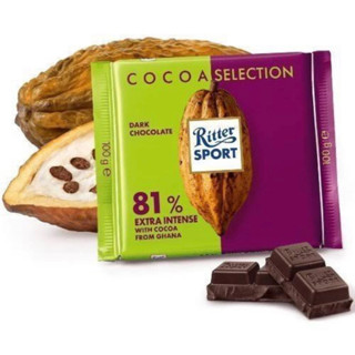 Ritter sport Dark chocolate 81% 100g. ริทเทอร์สปอร์ต ดาร์กช็อกโกแลต81%นำเข้าจากเยอรมัน🇩🇪