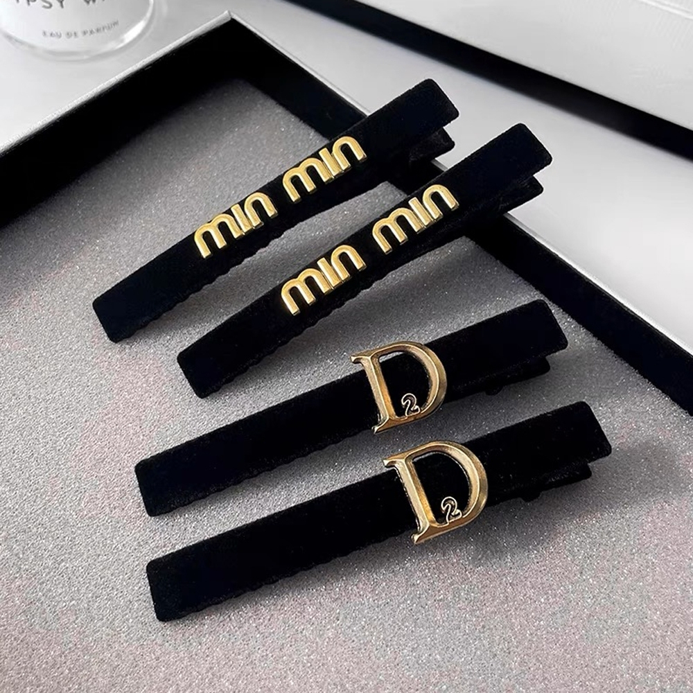 Fashion กิ๊บติดผม รูปปากเป็ด ผ้ากำมะหยี่ สีดำ สไตล์เกาหลี พร้อมส่งจากไทย Q-152