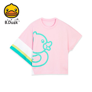 B.Duck ผู้หญิงเสื้อแขน Batwing พิมพ์ความคมชัดสีหลวมเสื้อลำลองฤดูร้อนเสื้อยืด