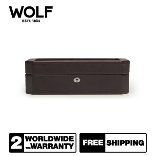 กล่องหมุน กล่องนาฬิกา WOLF1834 รุ่น WINDSOR 5 PIECE WATCH BOX (BROWN/ORANGE)