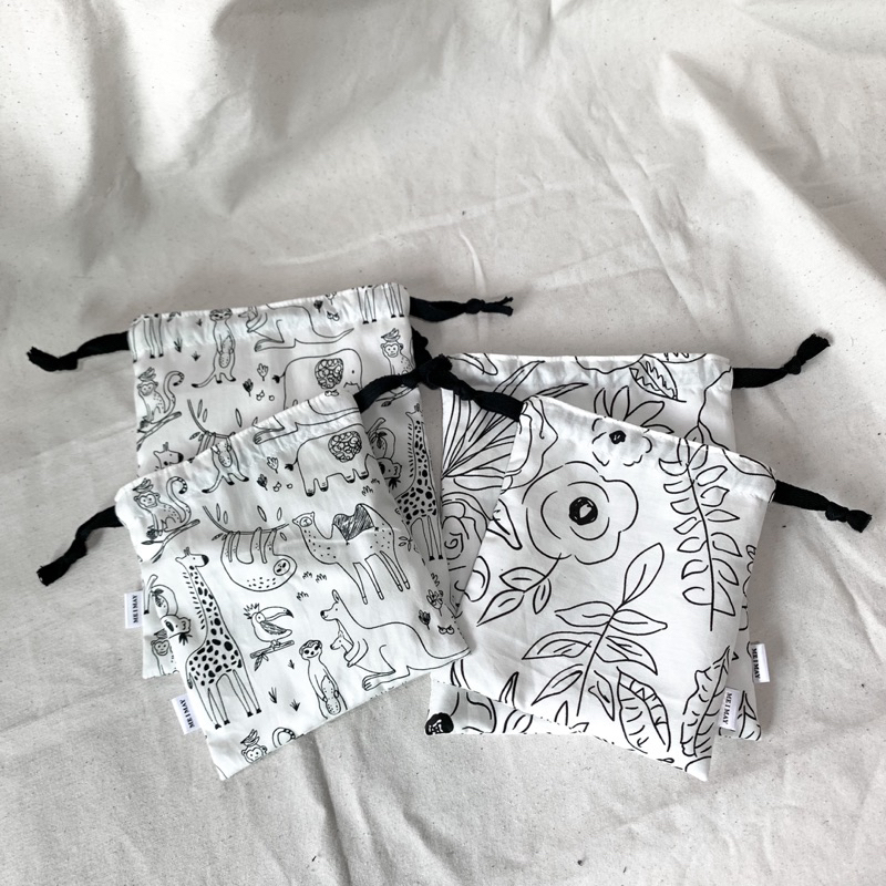ถุงผ้าหูรูด-กระเป๋าผ้าหูรูด(มีซับใน) จัดระเบียบกระเป๋า⚫️⚪️ ราคา ถูกที่สุด ดีลบีเคเค แกลเลอรีภาพที่ 2