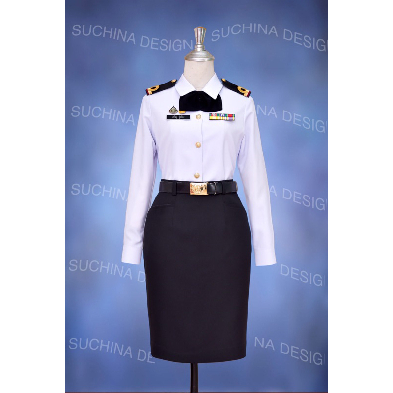 พร้อมส่ง ชุดทหารเรือหญิง [แบบไซส์] สำเร็จรูป