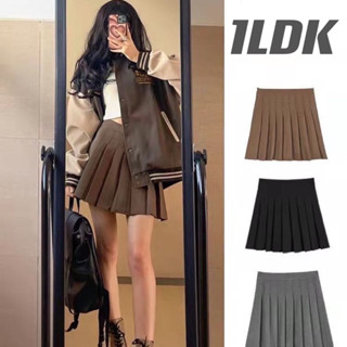 1LDK🌈พร้อมส่ง🌈กระโปรงเทนนิส ทรงพลีส สีพื้น สั้นเหนือเข่า สไตล์เกาหลี(TN15)