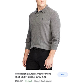 Polo Ralph Lauren Mens Classic-Fit Long Sleeve Cotton Polo Shirt เสื้อโปโลเชิ้ต แขนยาว ผู้ชาย ราล์ฟ ลอเรน คลาสสิค ฟิต