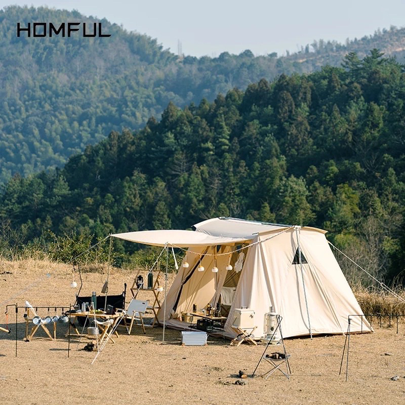 🔥พร้อมส่ง🔥Hitorhike X Homful springbar tent ผ้า Cotton Canvas 10x10 แท้💯%