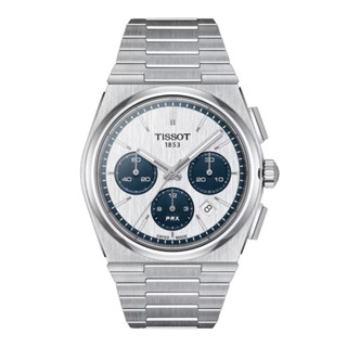 Tissot PRX Automatic Chronograph ทิสโซต์ พีอาร์เอ็กซ์ T1374271101101 สีขาว เทา นาฬิกาผู้ชาย