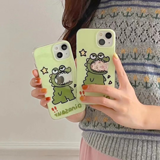 💜ส่งของขวัญ💜เคสไอโฟน 14 Pro Max 13 12 11 เคส for เคสไอโฟน11 น่ารัก ไดโนเสาร์ iPhone 13 พกง่ายๆ การป้องกันการตก Case