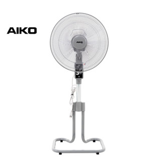 AIKO #AK-D401 สีเทา พัดลมสไลด์ 16" ใบพัดพลาสติก มีเทอร์โมฟิวส์ *** รับประกันมอเตอร์ 3 ปี