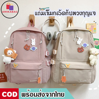 AMIKABAG(MK1793) กระเป๋าเป้FASHION ใบใหญ่**แถมเข็มกลัด+ที่ห้อย**