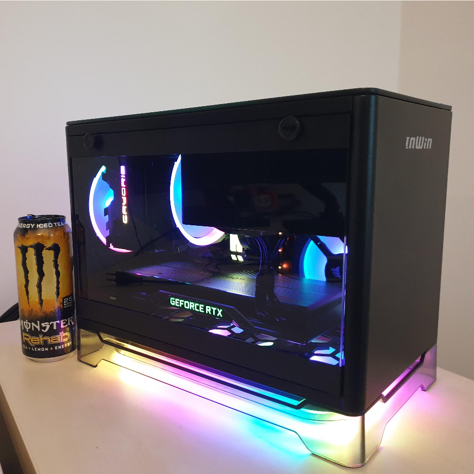 🌈Case RGB+⚡️wireless charger+🔌PSU Gold ประกัน5ปี  INWIN A1 Plus Black Mini ITX in win