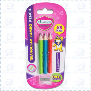 ชุดดินสอสามเหลี่ยม ฝึกเขียนสำหรับเด็ก แท่งสั้นจัมโบ้ HB Masterart Triangular Jumbo Pencils