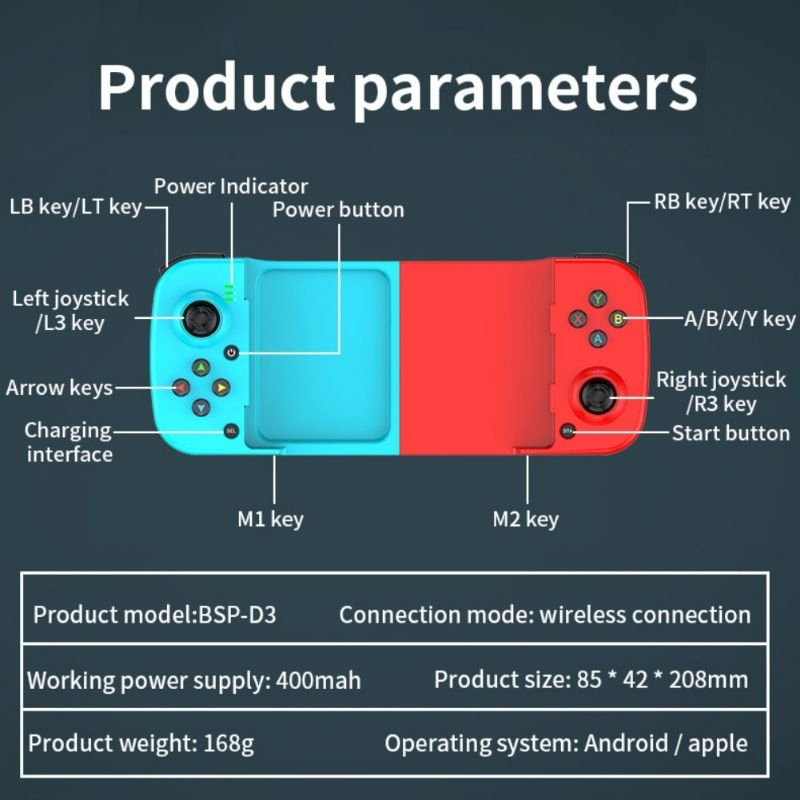 จอยครอบจักรวาล V.4 จอยเกมส์สำหรับมือถือ BSP-D3 เล่นเกม Android iPhone Remote play PS4/PS5  🔥