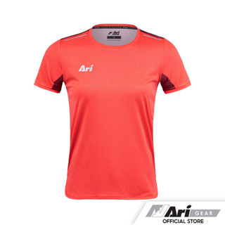 ARI WOMENS FLEXI RUNNING TEE  - HOT PINK/SILVER/MAROON เสื้อวิ่งผู้หญิง อาริ เฟลค สีชมพู