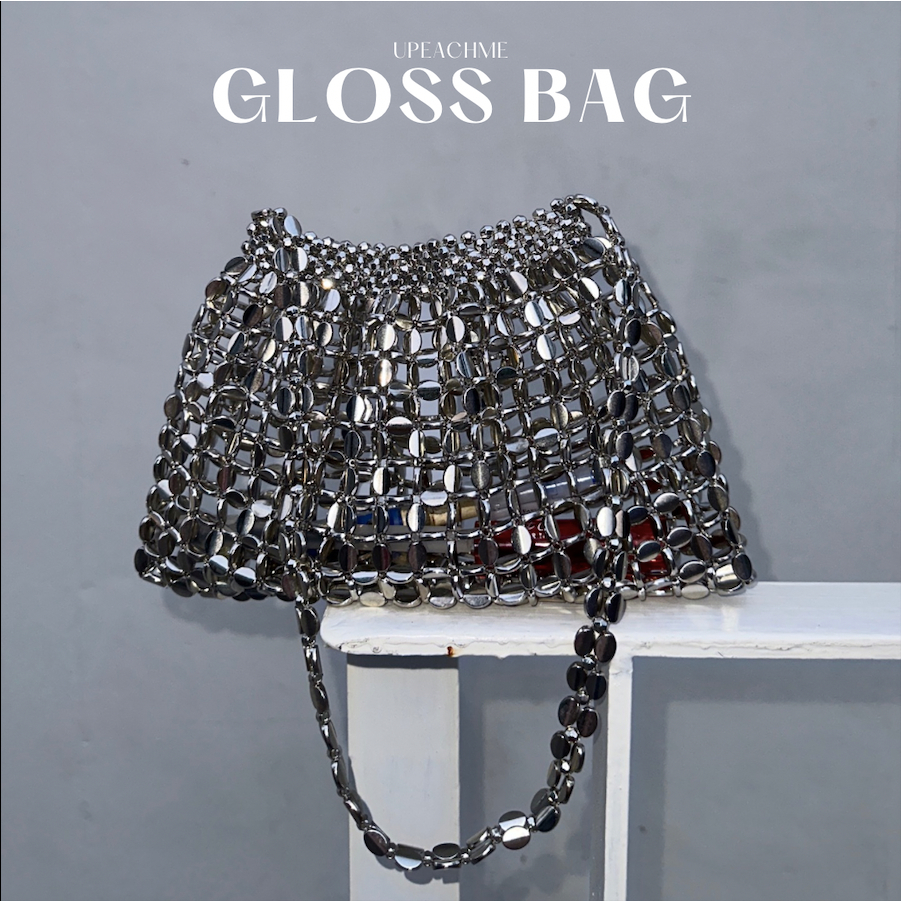 ✨243฿ ไลฟ์✨GLOSS SHOULDER BAG I พร้อมส่ง ถูกสุดในโชปี้ กระเป๋าสะพายไหล่สีเงินอะไหล่เมทัลลิควิบวับ สำหรับตัวมัมมารดา