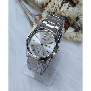 Casio นาฬิกาข้อมือผู้ชาย รุ่น MTP-1239D-7A - สายแสตนเลส หน้าปัดสีขาว -ของแท้ 100% ประกันศูนย์ CMG 1ปีเต็ม