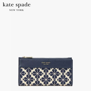 KATE SPADE NEW YORK SPADE FLOWER JACQUARD ZIP SLIM WALLET KB201 กระเป๋าสตางค์