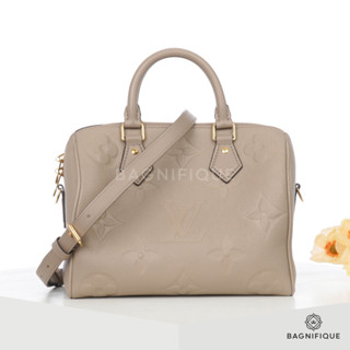 LOUIS VUITTON SPEEDY 25 BEIGE CALF GHW MICROCHIP