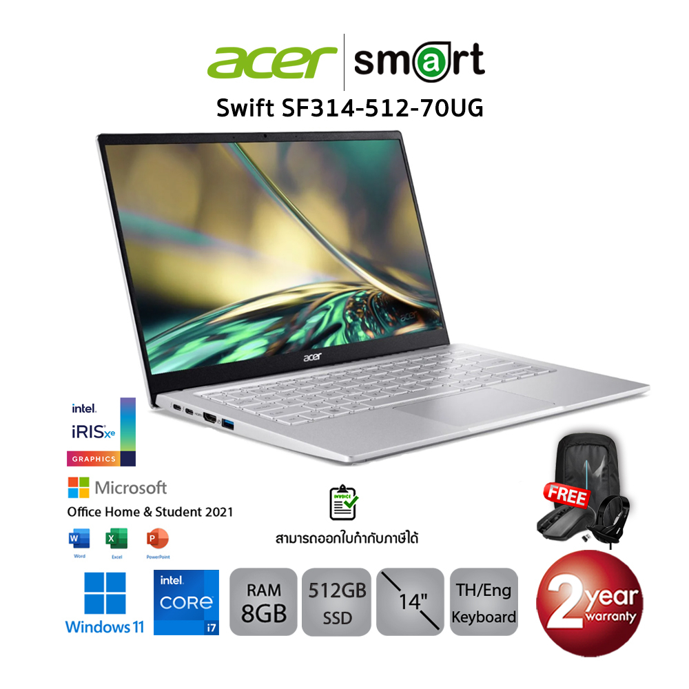 Acer Swift SF314-512-70UG (NXK0FST008) i7-1260P/8GB/512GB SSD/Intel Iris Xe Graphics/14.0" QHD/Win11