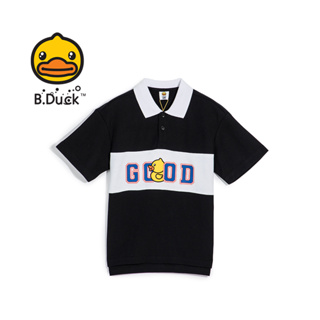 B.Duck เด็กโปโลสีตัดกันคอแขนสั้นเด็กฤดูร้อนใหม่ผ้าฝ้ายพิมพ์เสื้อยืดด้านบนเสื้อยืด