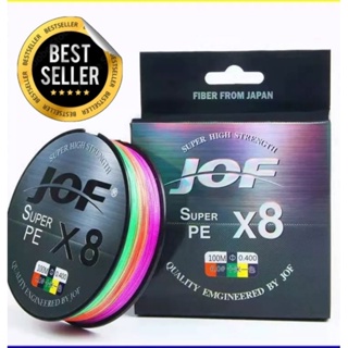 สายPE ถัก8 jof (ขายดีมาก) ของแท้100% X8 100m ของใหม่พร้อมจัดส่ง