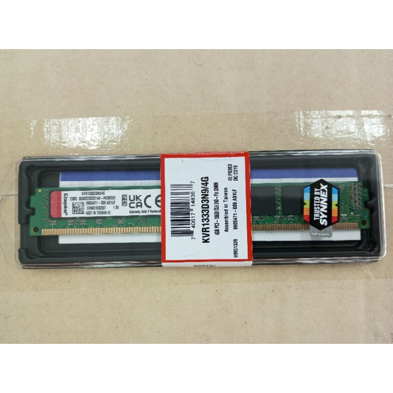 [ของใหม่ New]DDR3 4G BUS 1333 Kingston รุ่น KVR1333D3N9/4G 16chips ประกัน SYNNEX