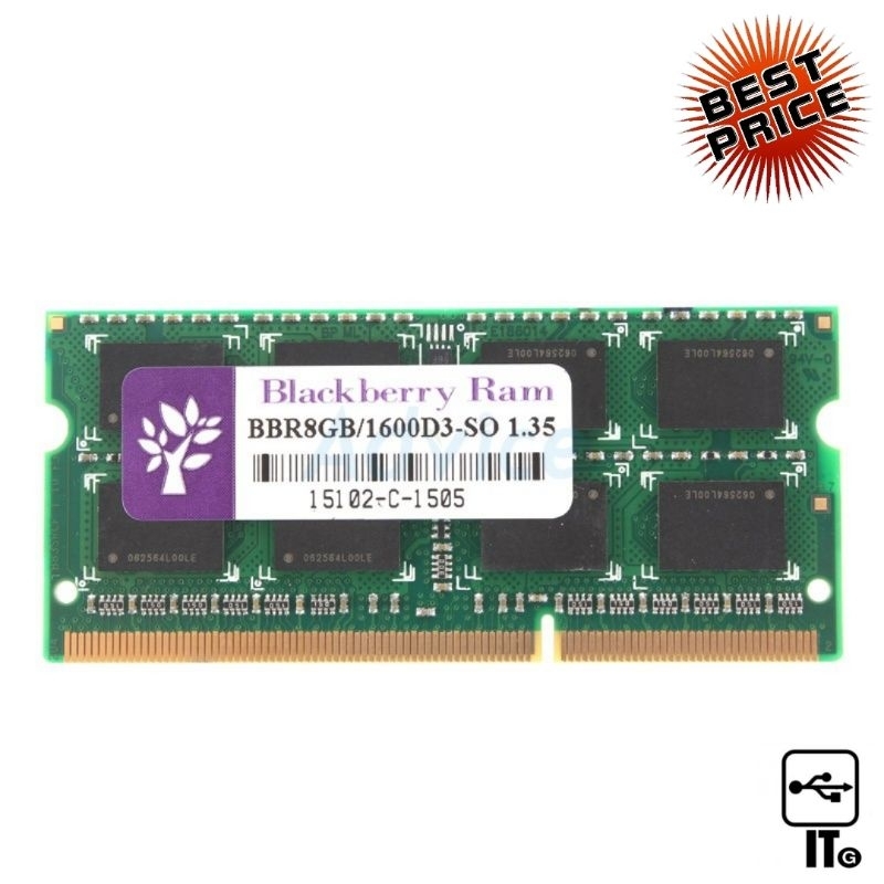RAM DDR3L(1600, NB) 8GB Blackberry 16 Chip แรมโน๊ตบุ๊ค ประกัน LT. NOTEBOOK DDR3