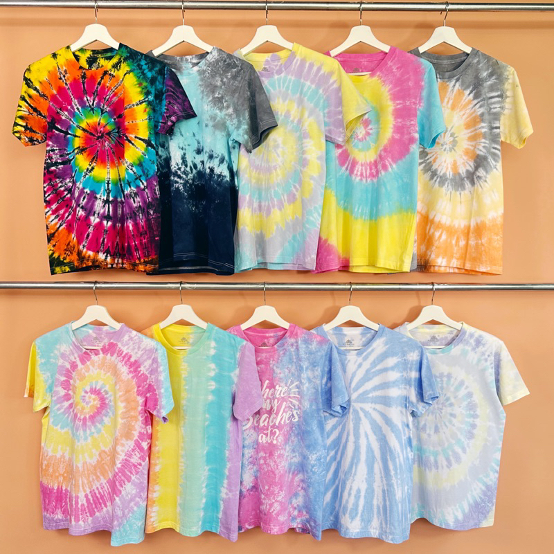 ROAMING เสื้อมัดย้อม เสื้อสงกรานต์ ขายดี สีพาสเทล Tie Dye COTTON USA™
