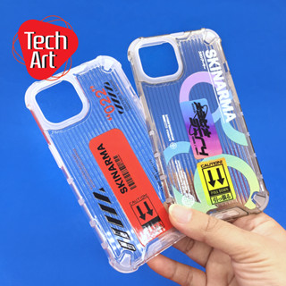 i7+ i11 i13 i13ProMaxเคสกันกระแทกลายขีดนูน เคสใสพิมพ์ลายเท่