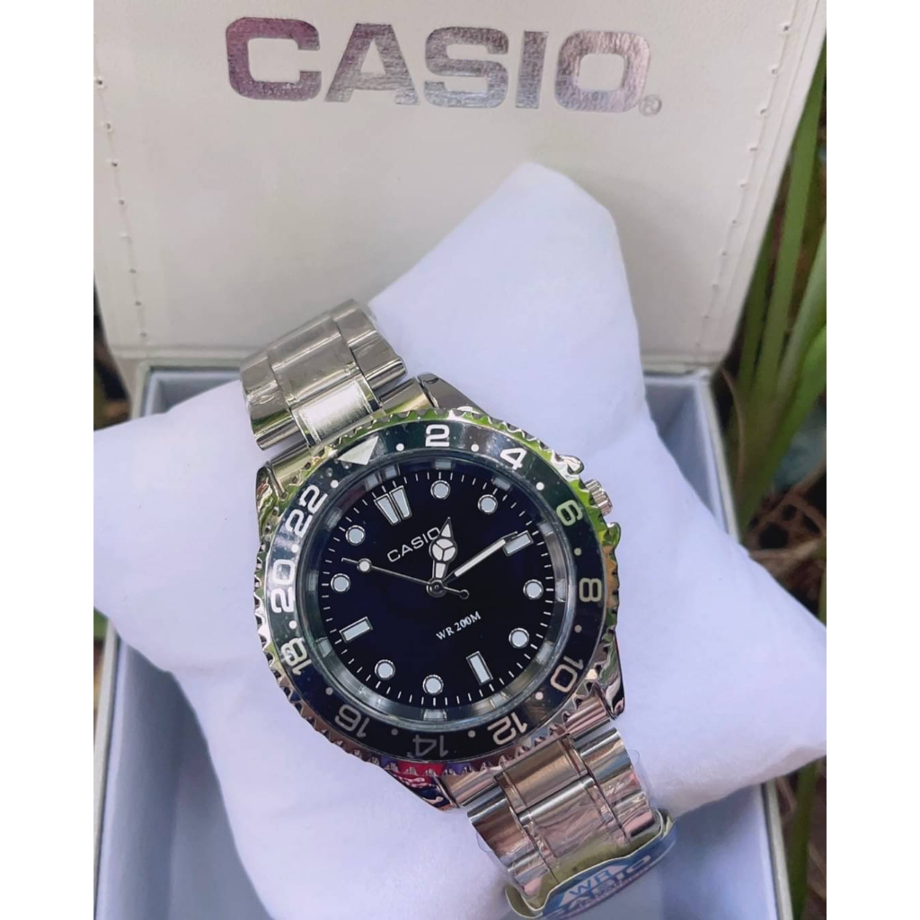 นาฬิกา ข้อมือผู้ชาย CASIO สายเหล็กชาย งานมีวันที่ใช้ได้จริง แถมฟรีกล่องนาฬิกาพร้อมตั้งเวลา