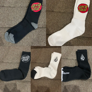 สินค้าพร้อมส่งแบ่งขาย Crew Sock ถุงเท้า ครึ่งหน้าแข้ง ผ้าหนา Volcom Santa Cruz ของแท้ USA Dickies independent