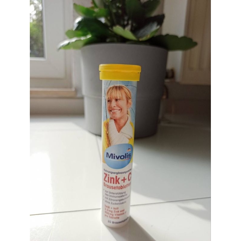 mivolis Zink+C เม็ดฟู่ละลายน้ำ ซิ้งค์+C 20เม็ด นำเข้าจากเยอรมัน