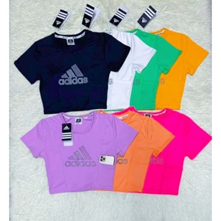 Adidas เสื้อครอปเเขนสั้น ใส่ออกกำลังกาย เเฟชั่น