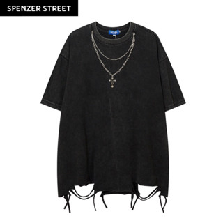 Spenzer.street | 🖤 jesus chain destroyed เสื้อโอเวอร์ไซส์ เสื้อผ้าสตรีท เกาหลี เสื้อy2k ทราวิส 2pac ฮิต 2023 มาใหม่