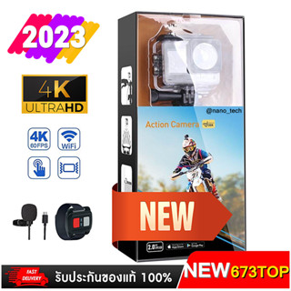 กล้อง Actionกล้อง 4K 60FPS EIS ACTION CAMERA NEW 2023 Nanotech มีระบบกันสั่น (673TOP) สามารถต่อไมค์เพิ่มได้