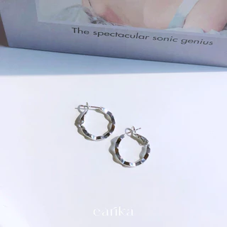 earika.earrings - big hoop ต่างหูห่วงก้านเงินแท้ชุบทองคำขาว ผิวแพ้ง่ายใส่ได้
