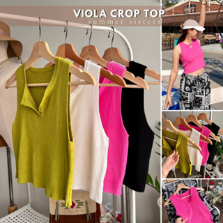 Viola crop top - เสื้อครอปคอวี ไหมพรมสุดนุ่มนิ่ม ทอยกร่อง ยืดหยุ่นได้ดีมาก