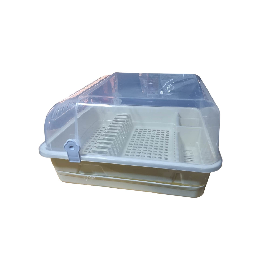 ที่คว่ำจานพลาสติก ที่วางจาน ที่คว่ำจาน มีฝาปิด ขนาดใหญ่ มีฐานรองน้ำ มี3สี พลาสติกเกรด Aหนา - รูปที่ 7