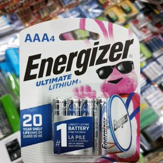 ถ่าน Energizer Ultimate Lithium AAA (ขนาดเล็ก) 1.5V 4ก้อน ของใหม่ ของแท้