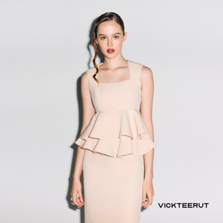 VICKTEERUT Re-Edition Sleeveless Peplum Blouse เสื้อแขนกุด ต่อใต้อก ตกแต่งระบาย