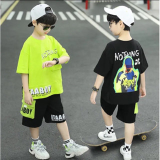 พร้อมส่ง💚 ชุดแฟชั่นเด็กชาย ใส่ซัมเมอร์ผ้าเบาใส่สบาย