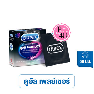 Durex Dual Pleasure ถุงยางอนามัย ดูเร๊กซ์ ไซต์ใหญ่ แบบมีปุ่มและขีด ขนาด 56 มม. [ 1 กล่องเล็ก] #1