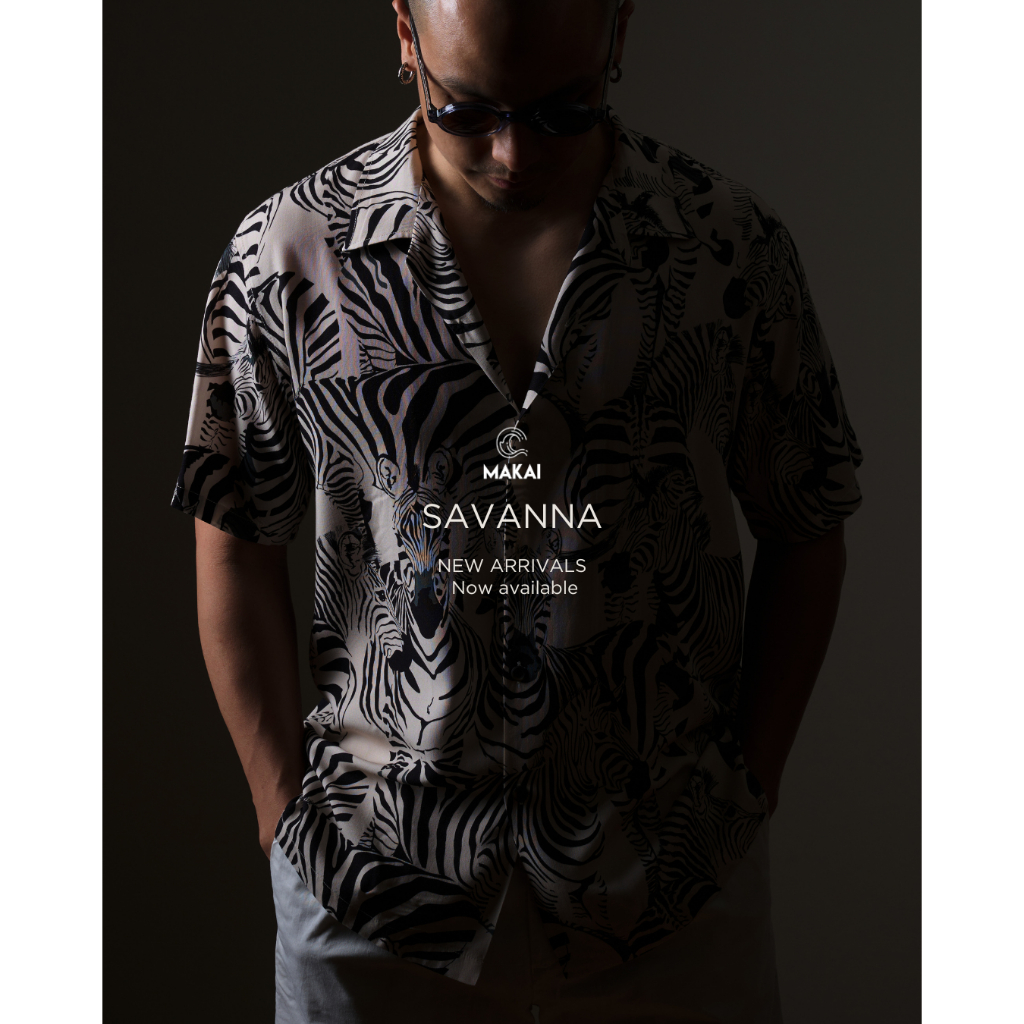 MAKAI เสื้อเชิ้ต เสื้อฮาวาย ผ้าเรยอน รุ่น SAVANNA Hawaiian Shirt