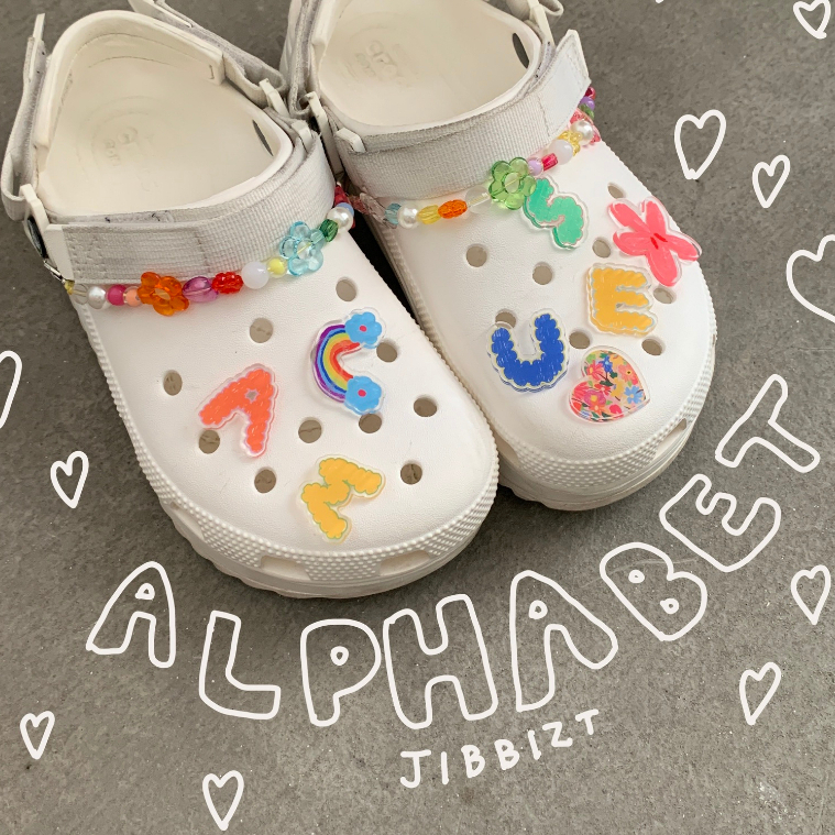 amuse stuff-jibbizt alphabet for crocs ตัวอักษรติดรองเท้าcrocs